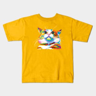 Cute Cat Meme Pop Art Kids T-Shirt